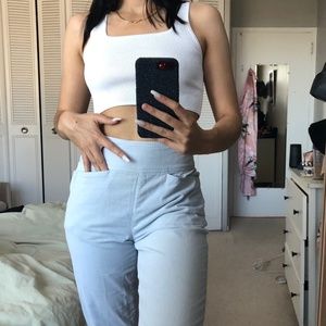 Vintage High-Waisted Baby Blue Corduroy Pants